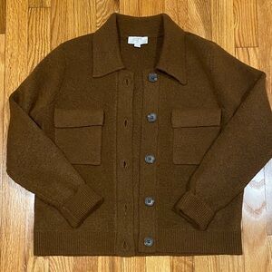 Loft Brown Collared Cardigan Jacket